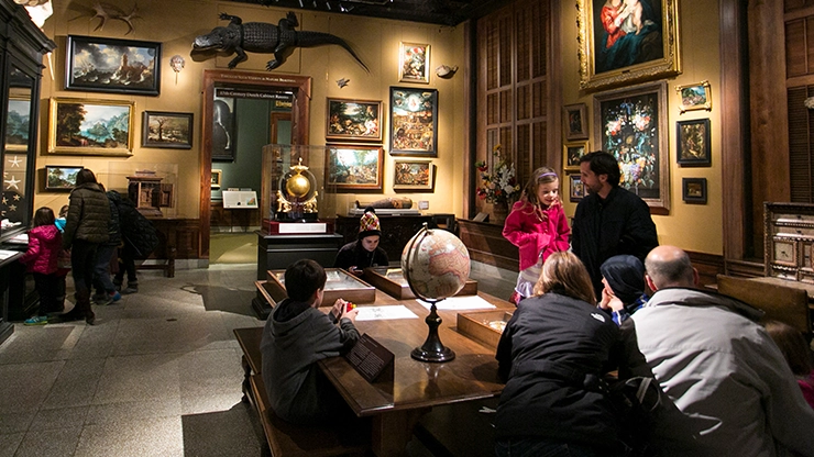 Visitors to the Walters Art Museum explore the Chamber of Wonders