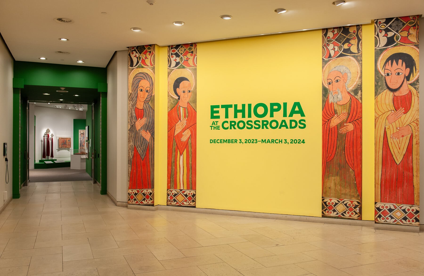 Title wall for the Ethiopia at the Crossroads exhibition