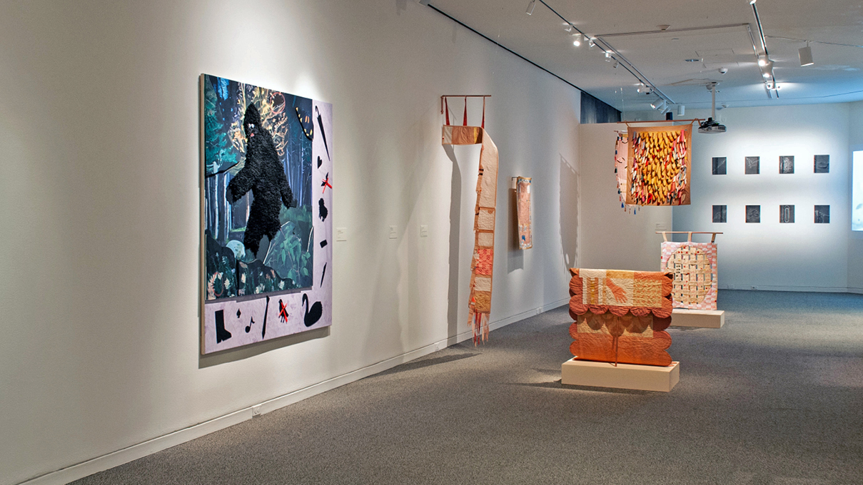 artworks installed in a Sondheim Prize exhibition