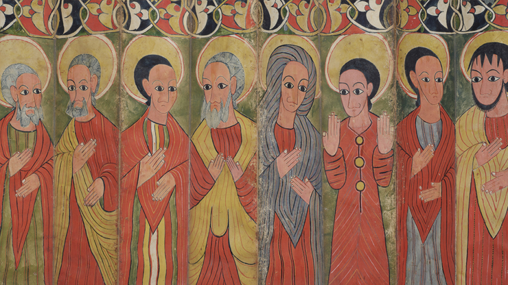 detail of "Folding Processional Icon in the Shape of a Fan" 36.9