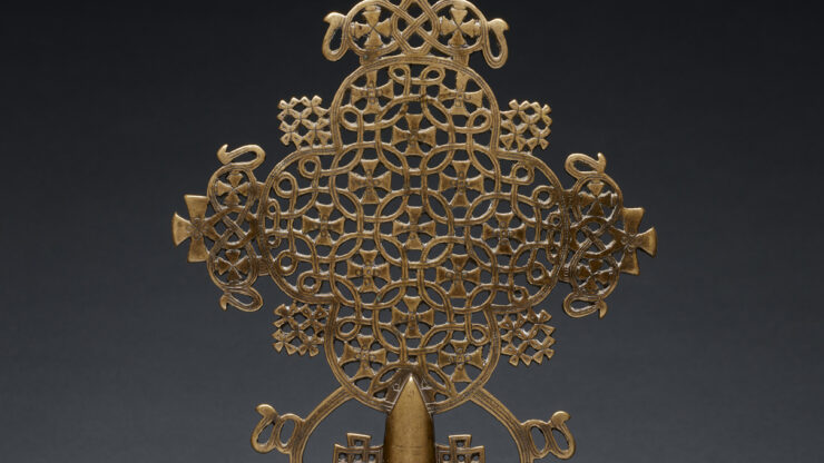 Processional Cross, Ethiopia, 15th century. Museum purchase with funds provided by the W. Alton Jones Foundation Acquisition Fund, 1996, acc. no. 54.2894