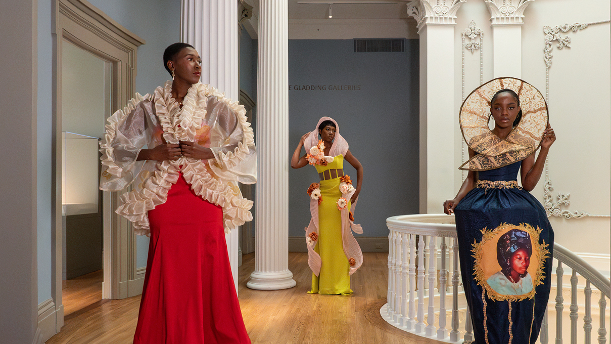 fashion models posing in the galleries