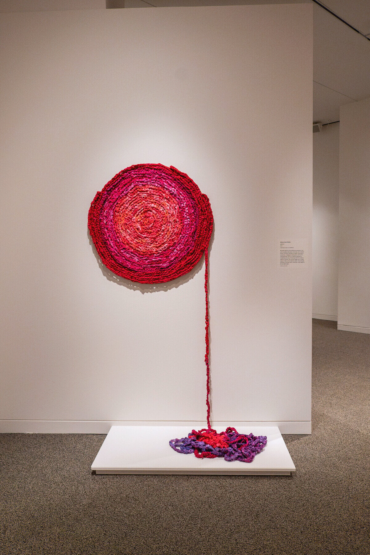 Gallery wall with fiber artwork by Aliana Grace Bailey