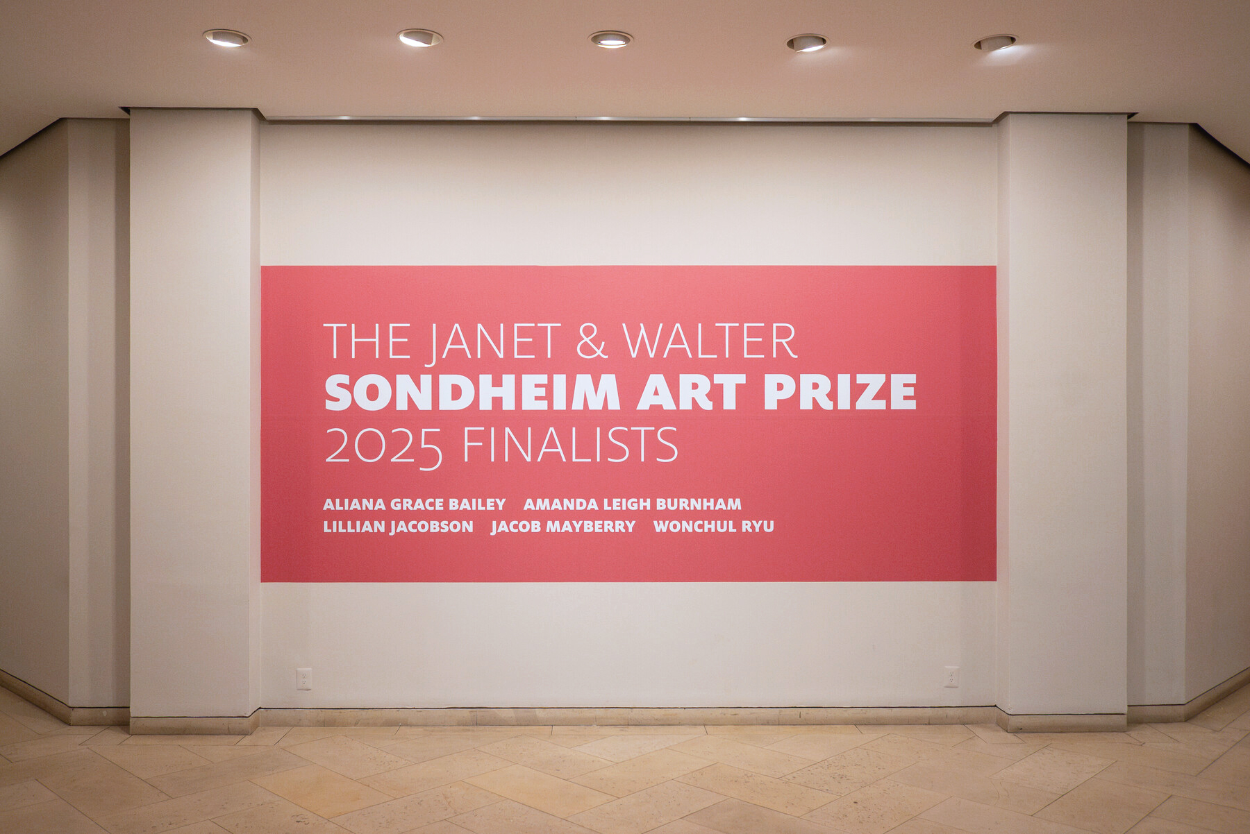 Title wall for the 2025 Sondheim Art Prize