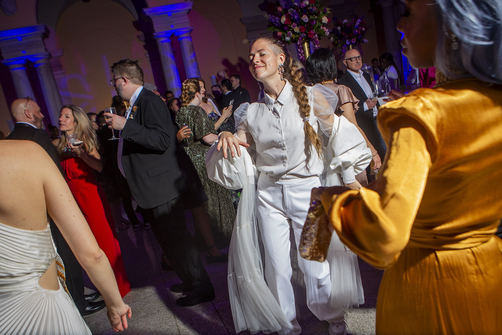 Guests dance at the gala