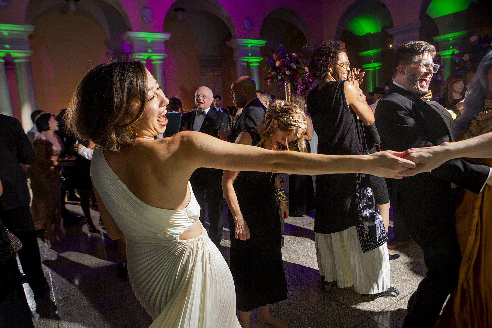 Guests dance at the gala