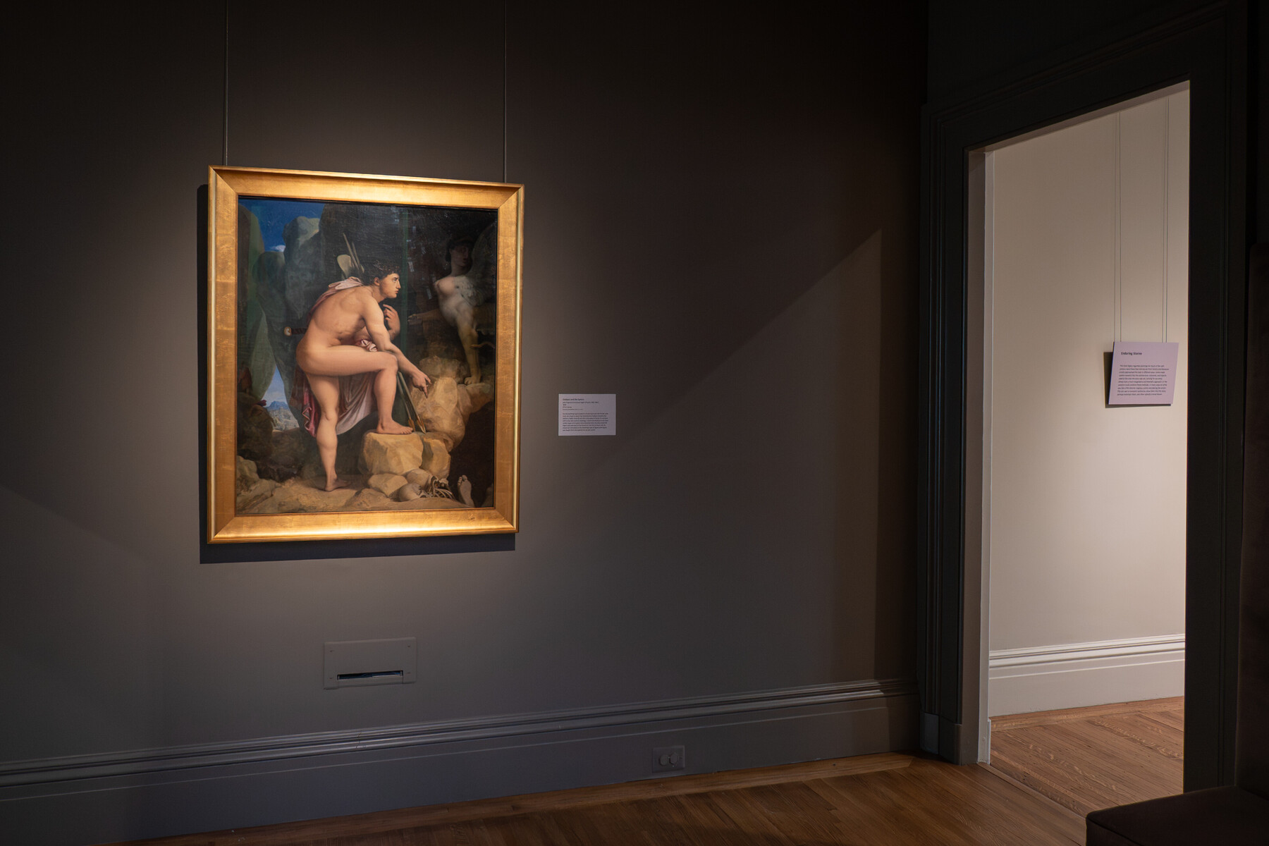 Painting hanging in a gallery