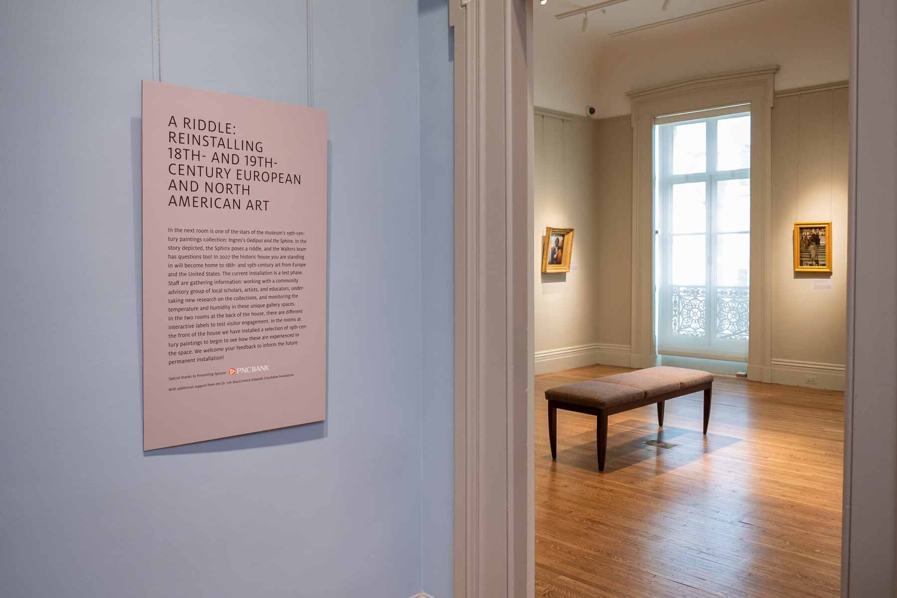 Text panel outside gallery