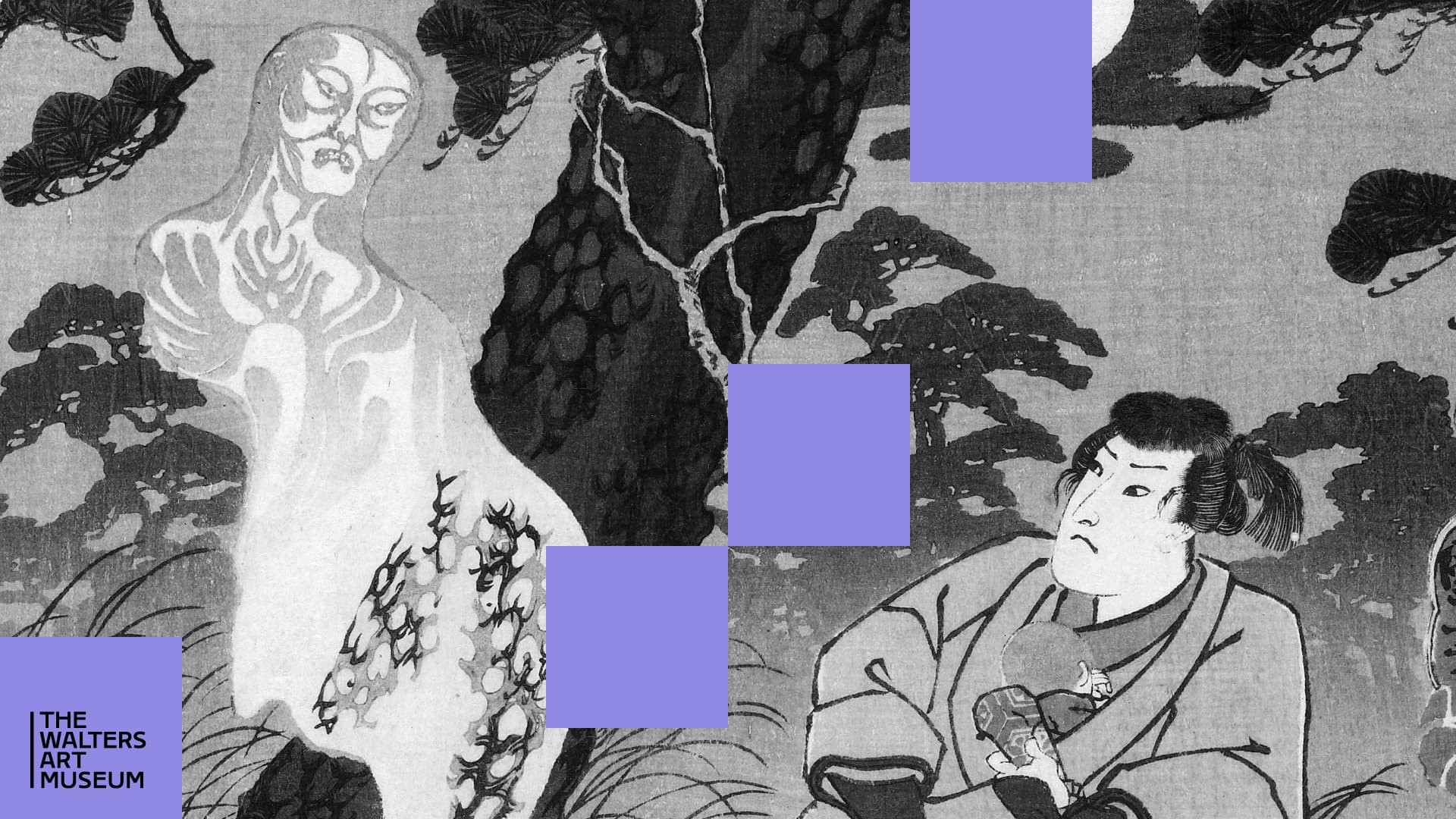 poster image for podcast episode showing detail from an artwork that depicts a ghost sighting