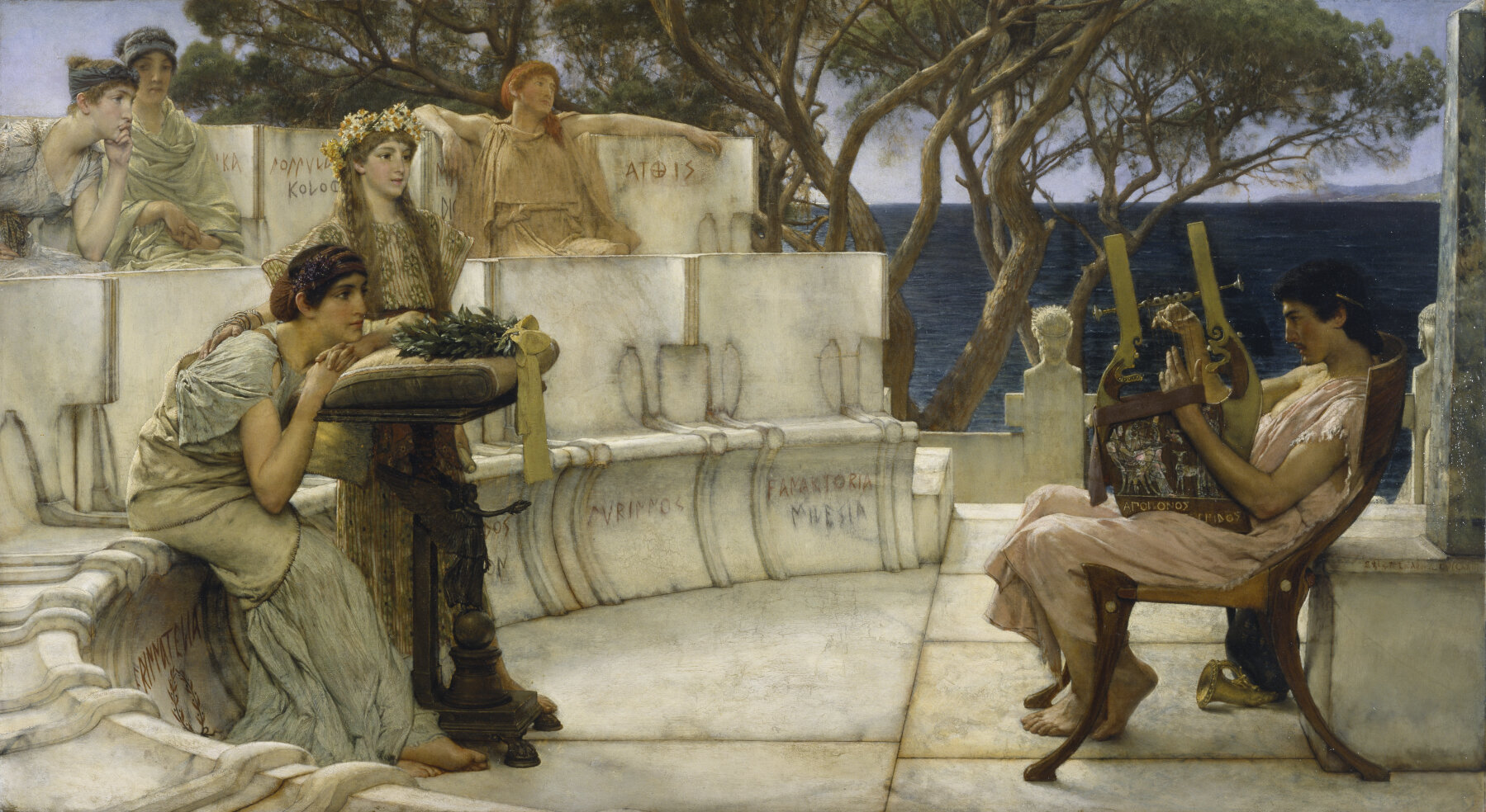 The painting Sappho and Alcaeus by Sir Lawrence Alma-Tadema