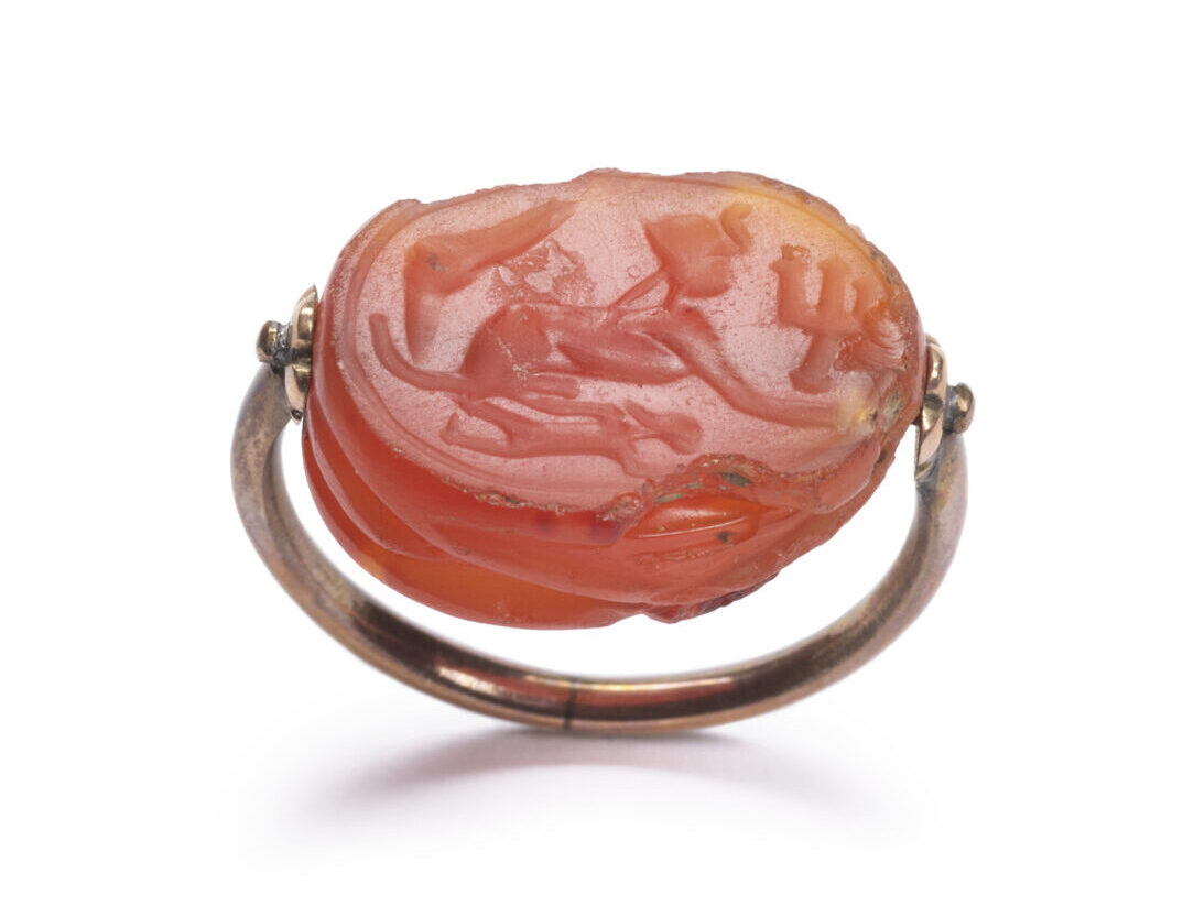Scarab with a Sphinx Set in a Swivel Ring, Egypt, 1504–1388 BCE.