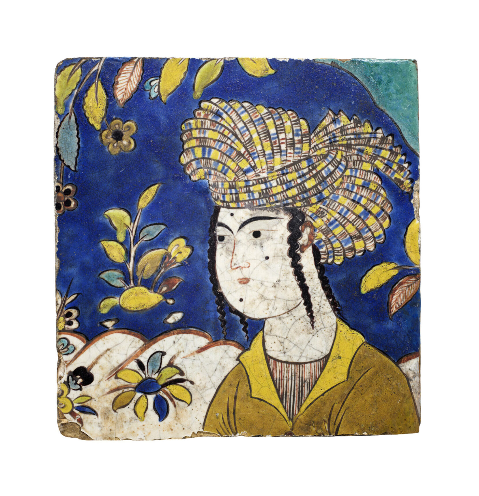 Tile with Image of a Man, Iran, ca. 1650.