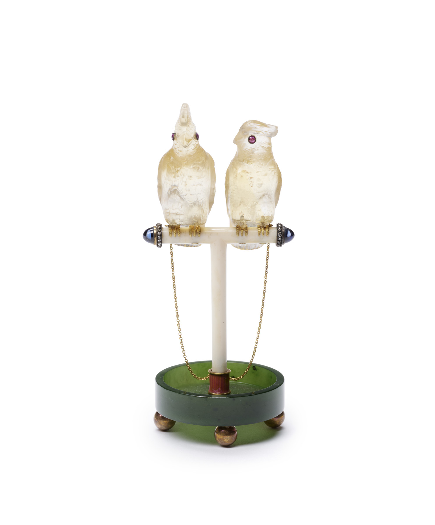 House of Fabergé, Pair of Cockatoos, early 20th century.