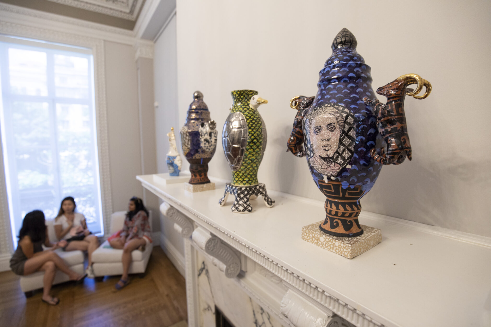 Roberto Lugo ceramics work in 1 West Mount Vernon Place