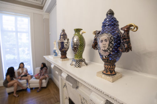 Roberto Lugo ceramics work in 1 West Mount Vernon Place